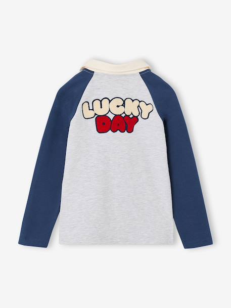 Long-sleeved polo shirt for boys marl grey 