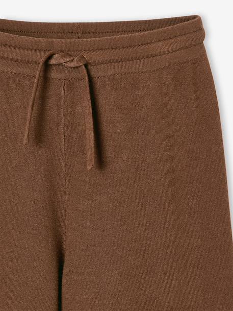Wide-leg trousers for girls chocolate 