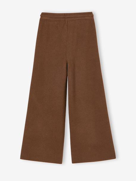 Wide-leg trousers for girls chocolate 