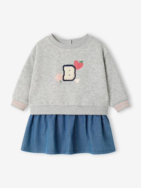 Dress with long sleeves for baby girls stone 