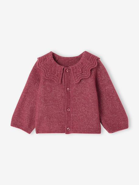 Long-sleeved cardigan for baby girls raspberry pink 