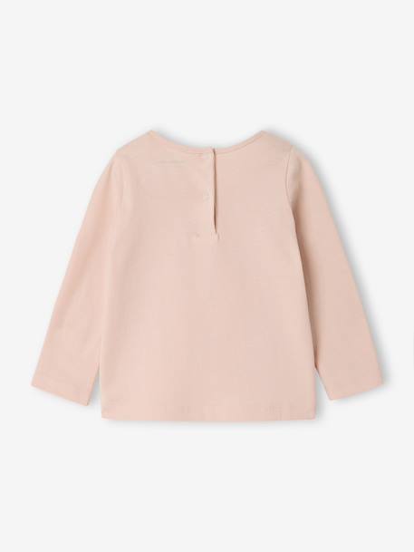 Long-sleeved T-shirt for baby girls grey blue+pale pink 