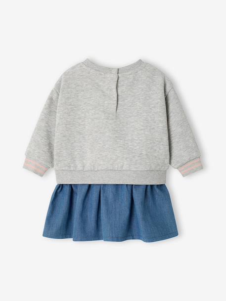 Dress with long sleeves for baby girls stone 