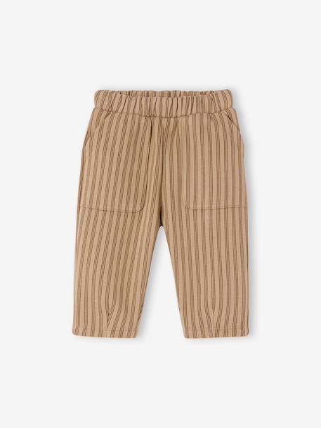 Wide trousers for baby beige+emerald green 