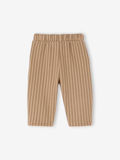 Wide trousers for baby beige+emerald green 