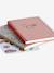 Pack of 2 notebooks and paper stickers navy blue+pale pink 