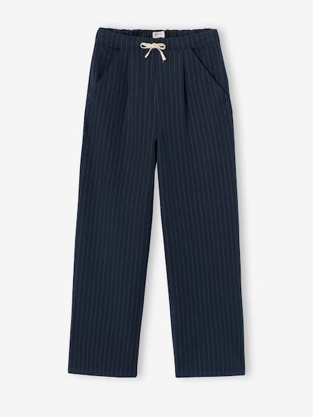 Tailored trousers for girls marl grey+navy blue 