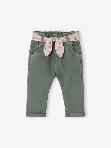 Paperbag trousers for baby girls 6729 