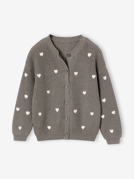 Fancy Cardigan for Girls blush+ecru+grey blue+olive+vanilla 