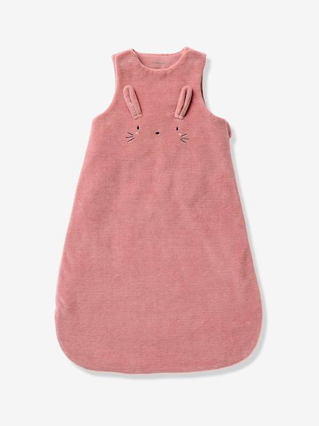 Baby sleeping bag in corduroy beige+old rose 