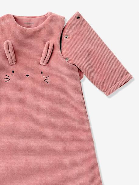 Baby sleeping bag in corduroy beige+old rose 