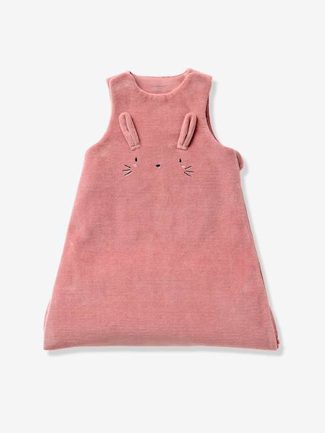 Baby sleeping bag in corduroy beige+old rose 