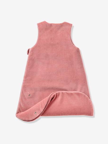 Baby sleeping bag in corduroy beige+old rose 