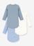 Pack of 3 long-sleeved bodysuits by PETIT BATEAU blue 