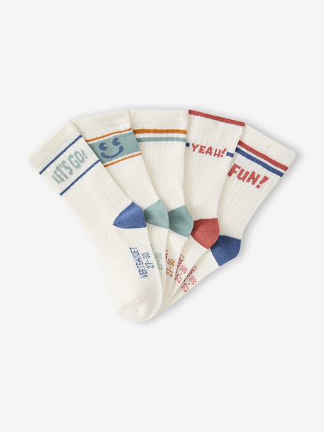Pack of 5 socks for boys ecru 
