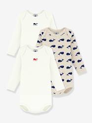 -Pack of 3 long-sleeved bodysuits by PETIT BATEAU 