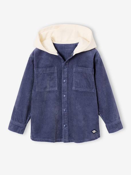 Hooded shirt for boys deep blue 