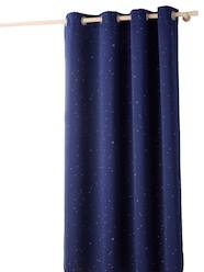 -Blackout Curtain with Eyelets & Star Print