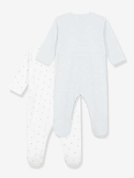 Pack of 2 baby pyjamas by PETIT BATEAU light green 