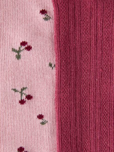 Pack of 2 tights for baby girls rose 