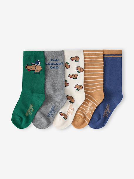 Pack of 5 socks for boys ecru 