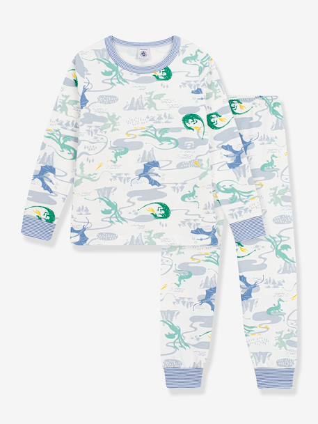 Dragon print pyjamas by PETIT BATEAU white 