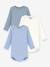 Pack of 3 long-sleeved bodysuits by PETIT BATEAU blue 