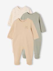 -Pack of 3 baby sleepsuits with back opening