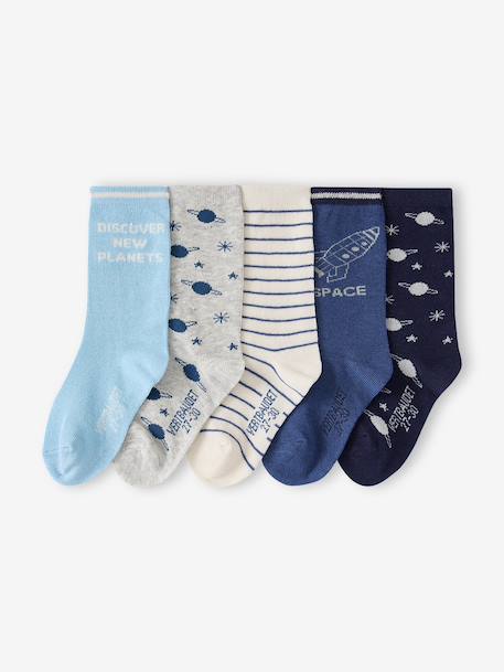 Pack of 5 socks for boys blue 