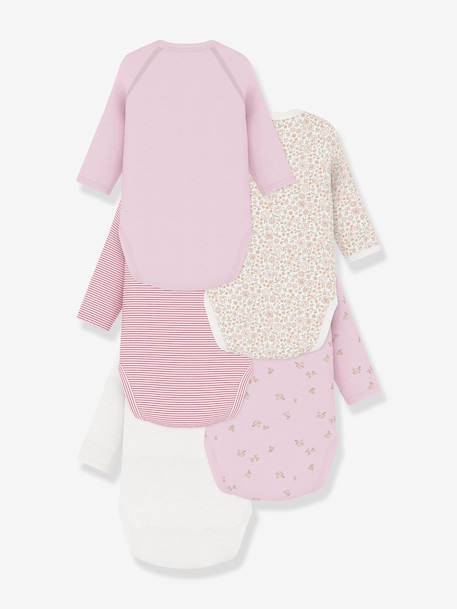 Pack of 5 wrapover bodysuits rose 