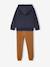 Hooded sports set for boys bordeaux red+ochre+sage green 