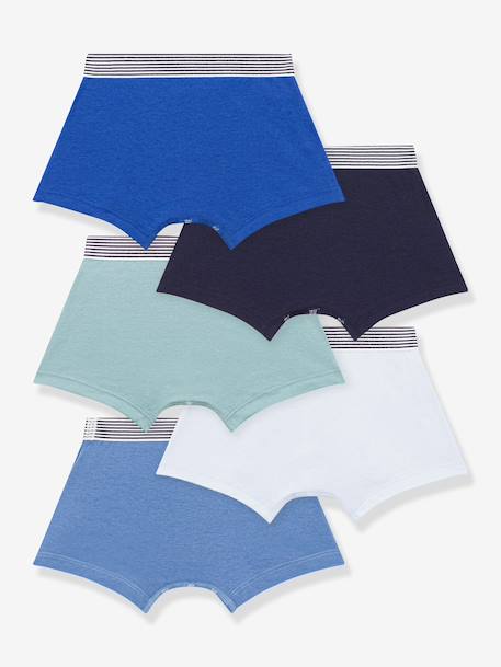 Pack of 5 boxers by PETIT BATEAU blue 