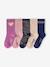 Pack of 5 socks for girls mauve 