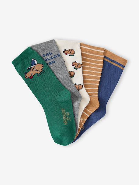 Pack of 5 socks for boys ecru 