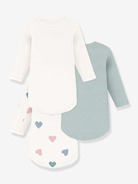 Pack of 3 long-sleeved bodysuits by PETIT BATEAU light green 