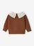 Long-sleeved jumper for baby girls mauve+mocha 
