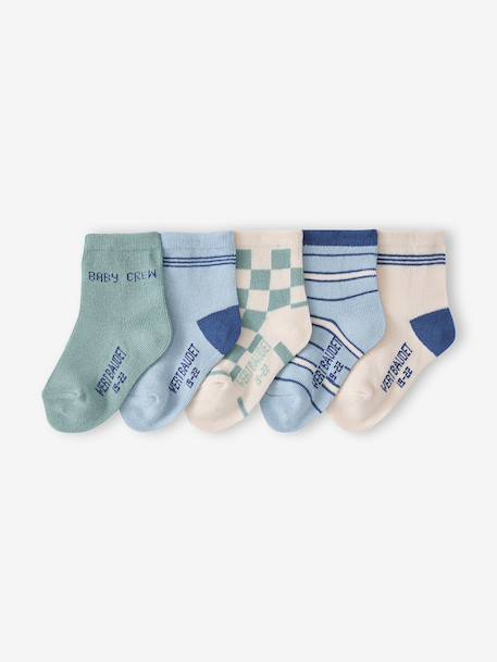 Pack of 5 socks for baby sky blue 