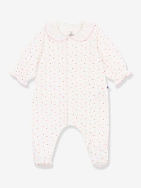 Baby pyjamas with heart print by PETIT BATEAU white 