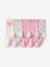 Pack of 5 socks for girls pale pink 