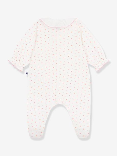 Baby pyjamas with heart print by PETIT BATEAU white 