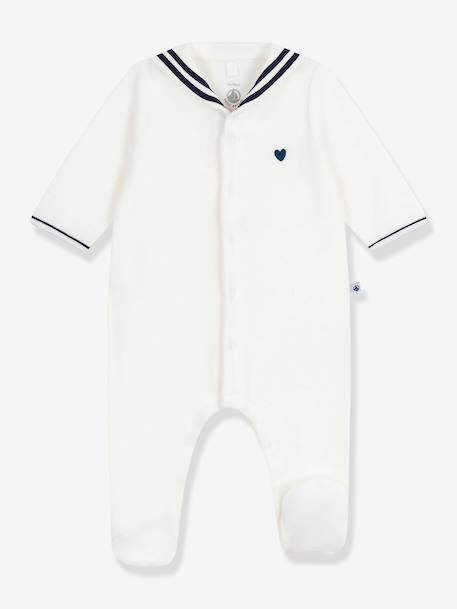 Baby pyjamas with sailor collar by PETIT BATEAU white 