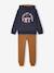 Hooded sports set for boys bordeaux red+ochre+sage green 