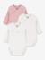 Pack of 3 long-sleeved wrapover bodysuits by PETIT BATEAU rose 