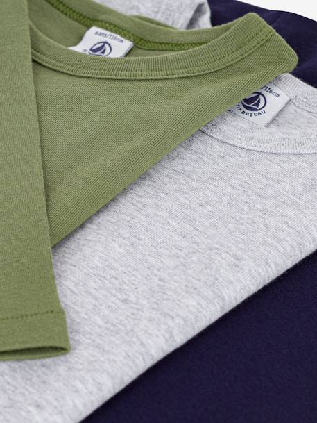 Pack of 3 long-sleeved T-shirts by PETIT BATEAU multicoloured 