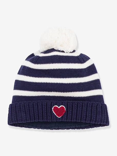 Striped baby hat by PETIT BATEAU navy blue 