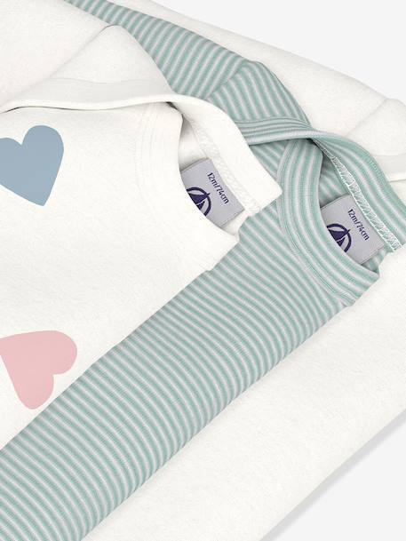 Pack of 3 long-sleeved bodysuits by PETIT BATEAU light green 