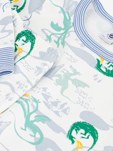 Dragon print pyjamas by PETIT BATEAU white 