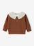 Long-sleeved jumper for baby girls mauve+mocha 