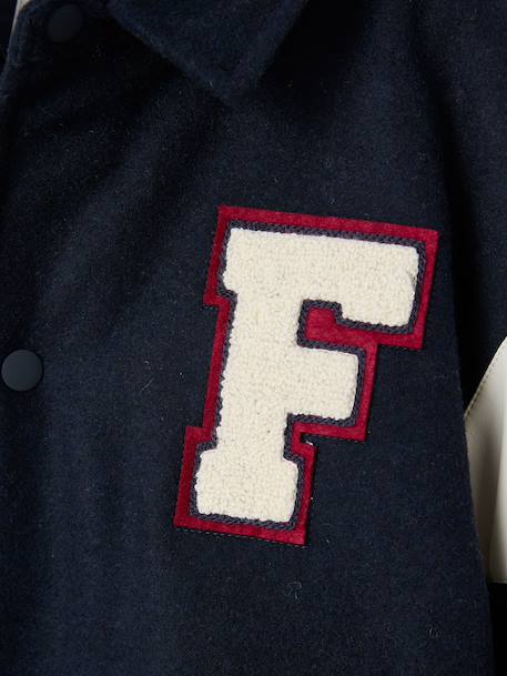 Teddy jacket with detachable hood for boys navy blue 