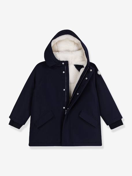 Mid-length parka for kids by PETIT BATEAU navy blue 